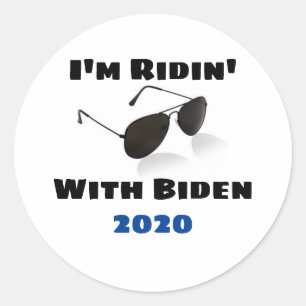 Sticker Rond Je suis Ridin' With Biden en 2020