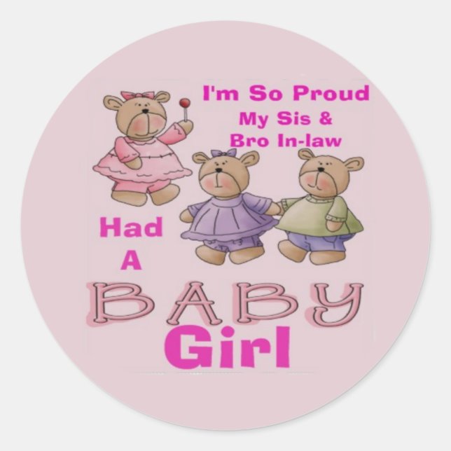 Sticker Rond Je suis si fière - Petite fille (Devant)