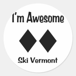 Sticker Rond Je suis ski impressionnant Vermont