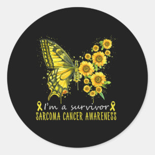 Sticker Rond Je Suis Survivante Sarcome Cancer Sensibilisation