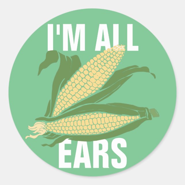 Sticker Rond Je suis toutes les oreilles (Devant)