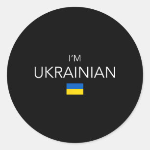 Sticker Rond Je suis ukrainien - Ukraine patriotique - Femme uk