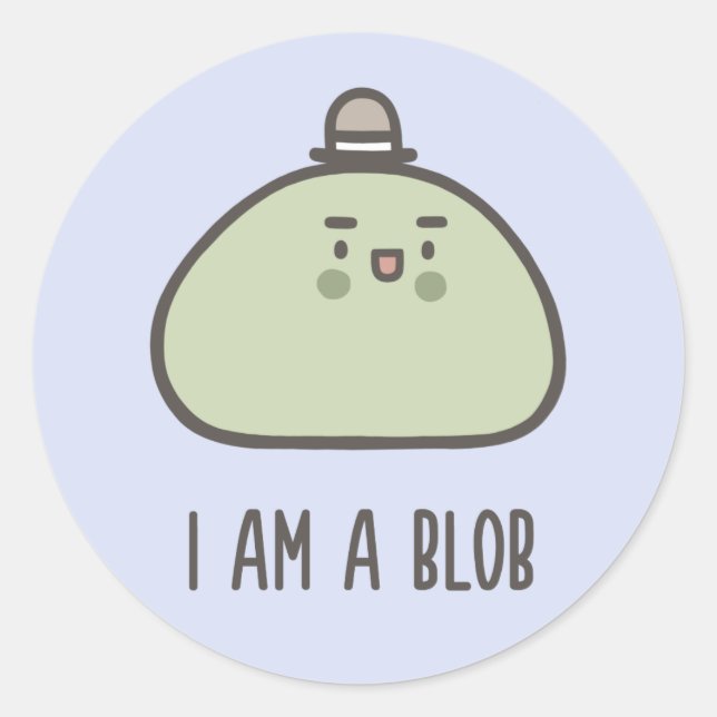 Sticker Rond Je Suis Un Blob (Devant)