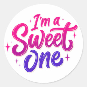 Sticker Rond Je suis un chevalier d'anniversaire rose et doux