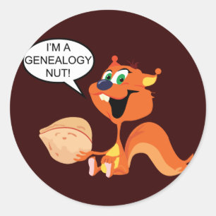 Sticker Rond Je suis un écureuil d'écrou de généalogie