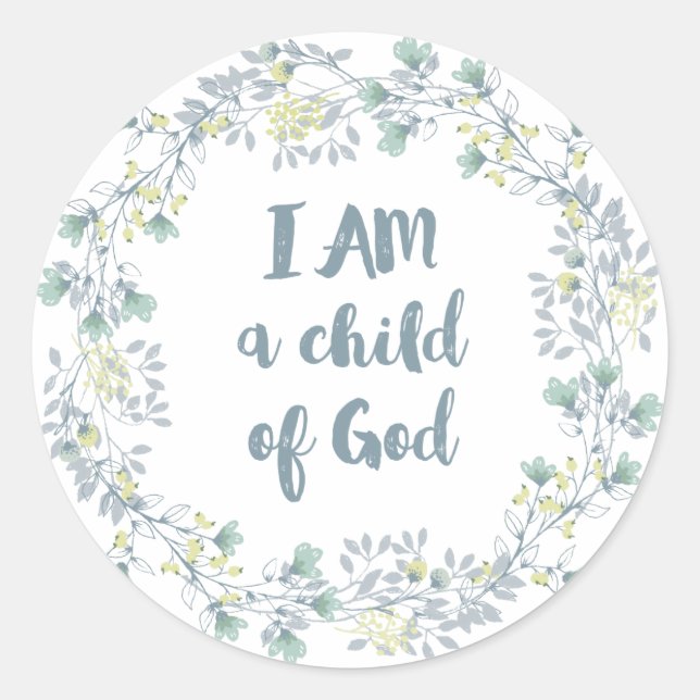 Sticker Rond Je suis un enfant de Dieu (Devant)
