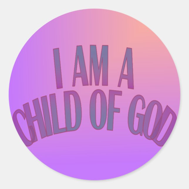 Sticker Rond Je suis un enfant de Dieu (Devant)