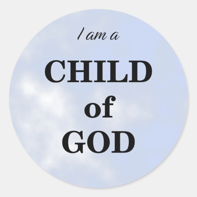 Sticker Rond Je suis un enfant de Dieu (Devant)