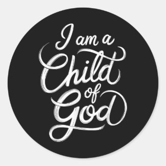 Sticker Rond Je Suis Un Enfant De Dieu Jésus-Christ