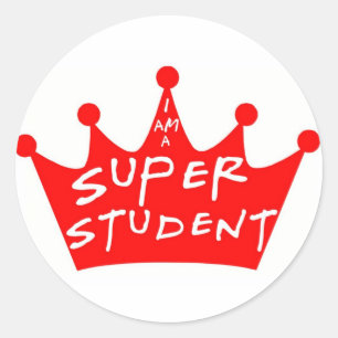 Sticker Rond Je suis un étudiant superbe