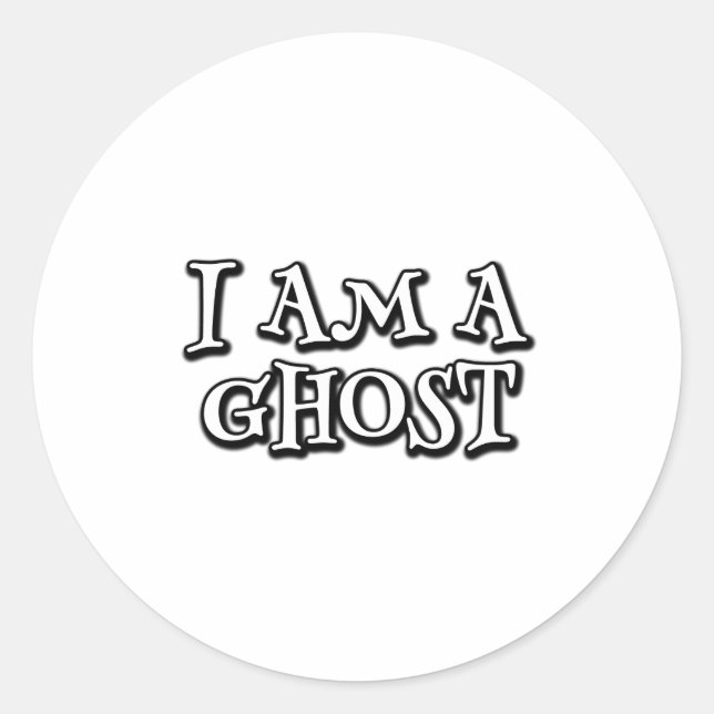 Sticker Rond Je suis un fantôme (Devant)