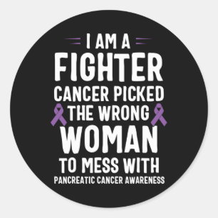 Sticker Rond Je Suis Un Lutte Pancréatique Cancer Sensibilisati