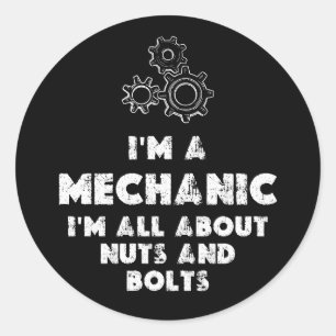 Sticker Rond Je Suis Un Mécanicien Et Un Amusant