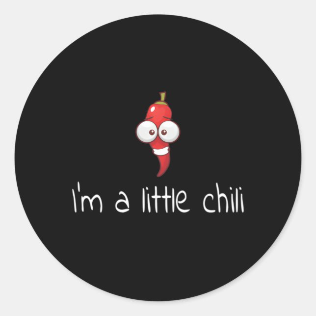 Sticker Rond Je Suis Un Petit Chili Chilli Pepper Chilly (Devant)