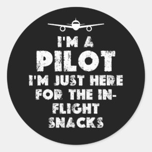Sticker Rond Je suis un pilote amusant