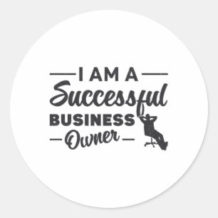 Sticker Rond Je Suis Un Propriétaire D'Entreprise Réussi Boss P