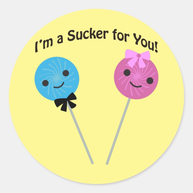 Sticker Rond Je suis un suceur pour toi ! (Devant)