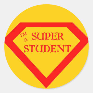 Sticker Rond Je suis un super étudiant