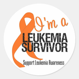 Sticker Rond Je suis un survivant de la leucémie