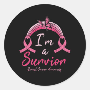 Sticker Rond Je suis un survivant guerrier Sensibilisation au c