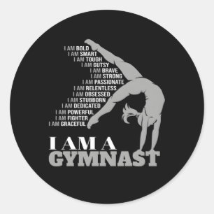 Sticker Rond Je Suis Une Gymnaste Handstand Gymnastique