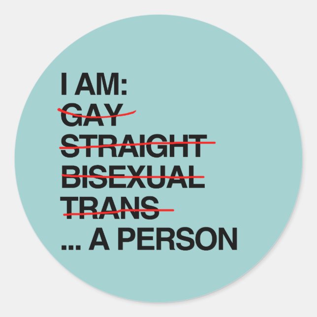 STICKER ROND JE SUIS UNE PERSONNE (Devant)