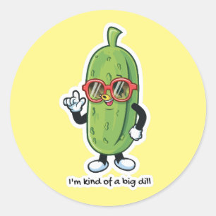 Sticker Rond Je suis une sorte de Big Dill lunettes de soleil