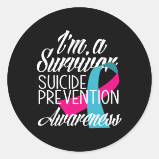 Sticker Rond Je suis Une Survivante Sensibilisation au Suicide