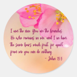 Sticker Rond Je Suis Vine Christian Floral Inspirational