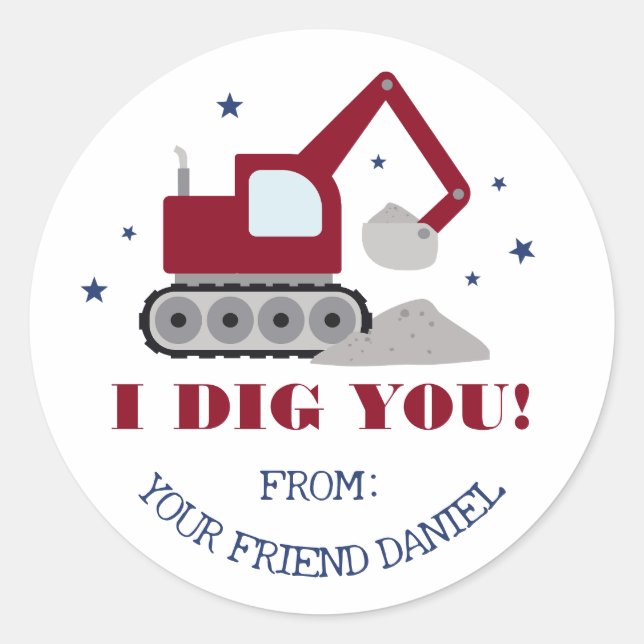 Sticker Rond Je t'ai creusé la Saint-Valentin (Devant)