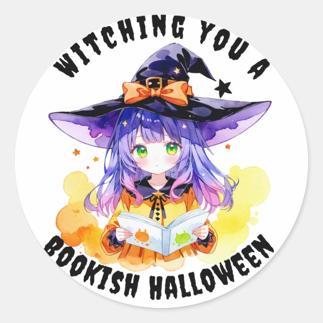 Sticker Rond Je t'ai filé une Halloween de livres (Devant)