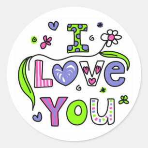 Sticker Rond Je T'Aime