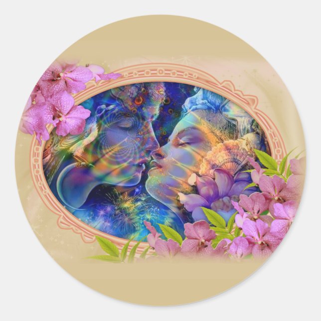 Sticker Rond Je t'aime assiette (Devant)