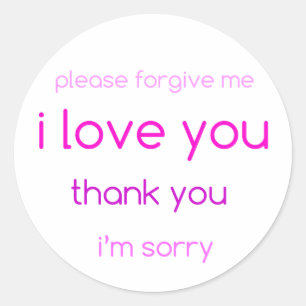 Sticker Rond je t'aime autour de l'autocollant