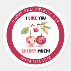 Sticker Rond Je T'Aime Chercher beaucoup de classe Photo Valent