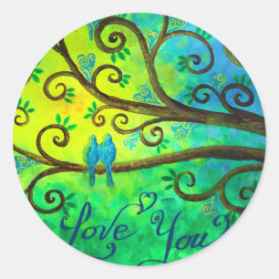 Sticker Rond Je t'aime coeurs avant janvier Marvin