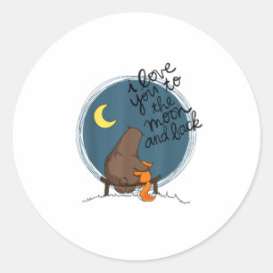 Sticker Rond Je t'aime jusqu'à la lune et retour Appeal classiq