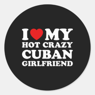 Sticker Rond Je T'aime Ma Chère Folle Petite Amie De Cubyn Pour