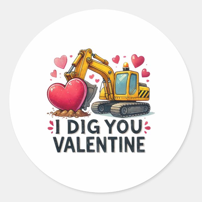 Sticker Rond Je t'aime Pelle de la Saint-Valentin Camion de Con (Devant)
