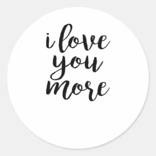 Sticker Rond Je t'aime plus design d'amour élégant