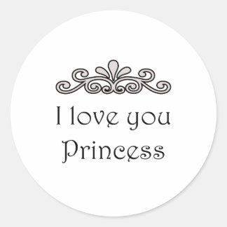 Sticker Rond Je T'Aime Princesse