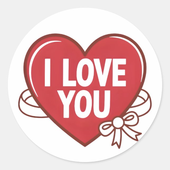 Sticker Rond Je t'aime Saint Valentin (Devant)