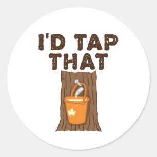 Sticker Rond Je Toucherais ce sirop d'érable pour sucre