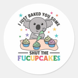 Sticker Rond Je viens de vous faire cuire un peu fermer le koal