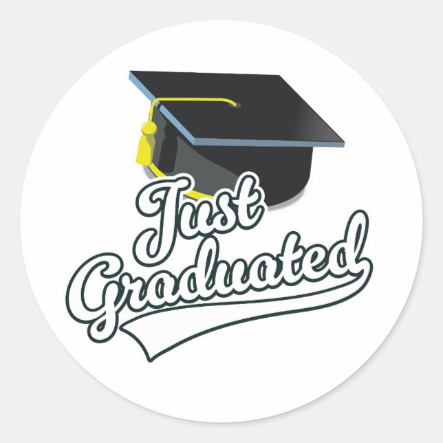 Sticker Rond Je viens d'être diplômé ! (Devant)
