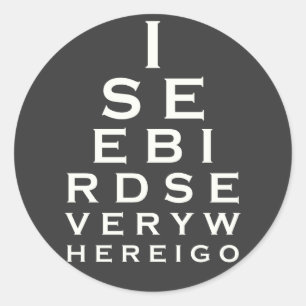 Sticker Rond Je vois des oiseaux Eyechart