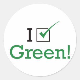 Sticker Rond Je Vois Vert