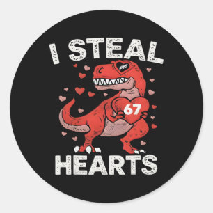 Sticker Rond Je vole 67 cœurs Saint-Valentin 67 Meme 6 7 T Re