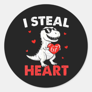 Sticker Rond Je vole des cœurs 67 Saint-Valentin pour garçons f