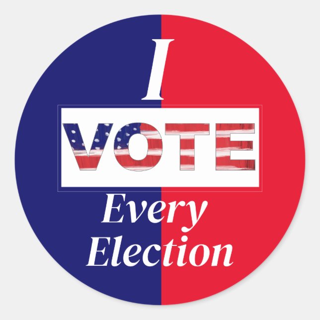 Sticker Rond Je VOTE chaque élection (Devant)
